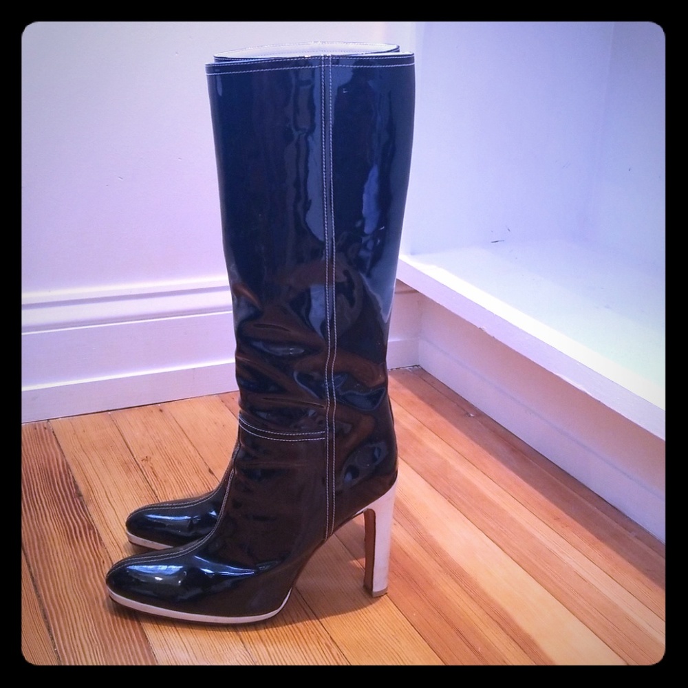 Miu Miu black patent boots